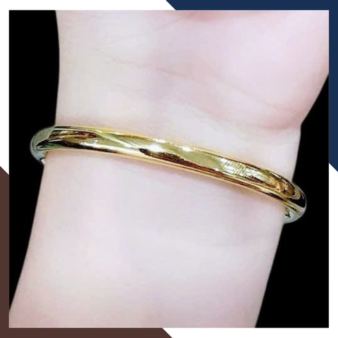 Vòng Tay Vàng Nữ Trơn 10k Bản Mập 5mm LTVN195 – Tinh Giản, Sang Trọng & Thời Thượng