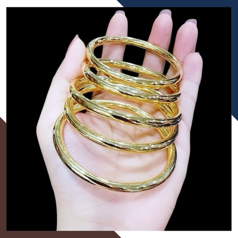 Vòng Tay Vàng Nữ Trơn 10k Bản Mập 5mm LTVN195 – Tinh Giản, Sang Trọng & Thời Thượng