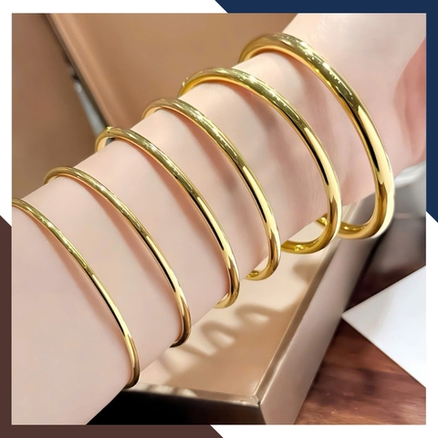 Vòng Tay Vàng Trơn 10k Bản Nhỏ 2.5mm mã LTVN189 – Tối Giản & Tinh Tế Cho Nàng Hiện Đại