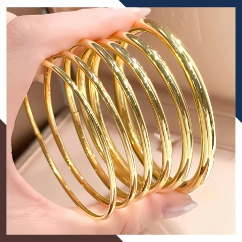 Vòng Tay Vàng Trơn 10k Bản Nhỏ 2.5mm mã LTVN189 – Tối Giản & Tinh Tế Cho Nàng Hiện Đại