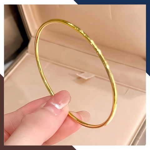 Vòng Tay Vàng Trơn 10k Bản Nhỏ 2.5mm mã LTVN189 – Tối Giản & Tinh Tế Cho Nàng Hiện Đại