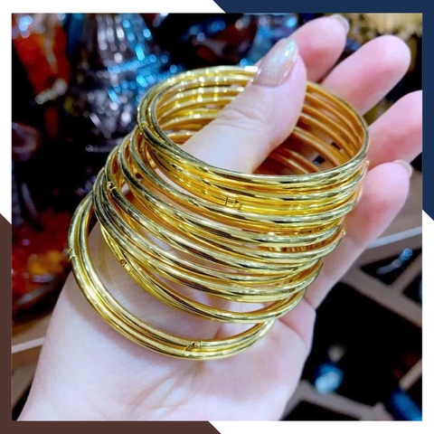 Vòng Tay Vàng Trơn 10k Bản Nhỏ 2.5mm mã LTVN189 – Tối Giản & Tinh Tế Cho Nàng Hiện Đại