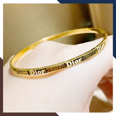 Bộ vòng ximen vàng, vòng tuần vàng tây 10k khắc chữ dior cho nữ đẹp mã TL492