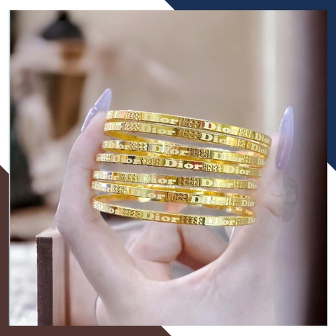 Bộ vòng ximen vàng, vòng tuần vàng tây 10k khắc chữ dior cho nữ đẹp mã TL492