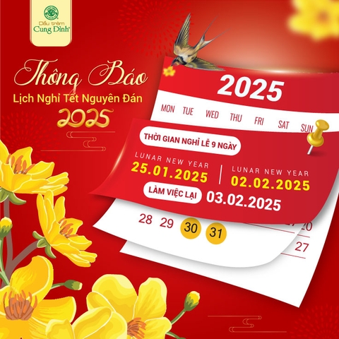 THÔNG BÁO LỊCH NGHỈ TẾT NGUYÊN ĐÁN XUÂN ẤT TỴ 2025