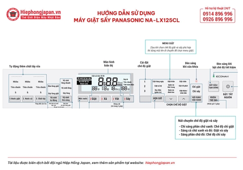 Máy giặt sấy Cao Cấp Panasonic NA-LX125CL-W | Nội địa Nhật Bản