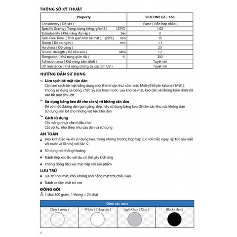 Keo Silicone GE - 168 ( Trung tính )