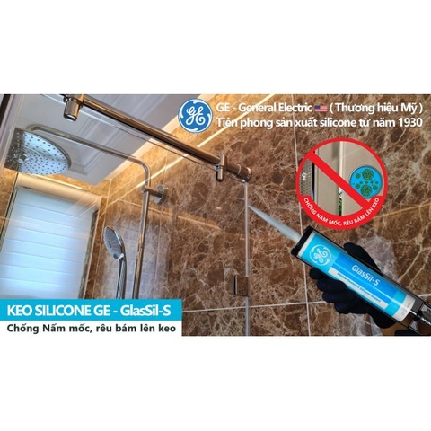 Keo Silicone GE - GlasSil-S chống nấm mốc, rêu bám ( Trung tính )