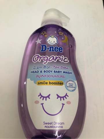 Tắm gội toàn thân Em Bé D-nee Organic tím 380ml