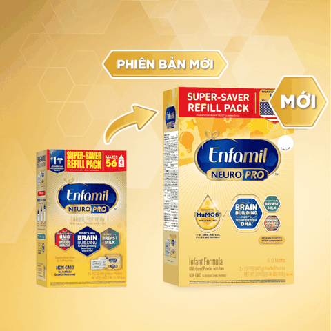 Sữa Enfamil NeuroPro Infant Formula 890g (0-12 tháng) ( Hộp Giấy màu Vàng)