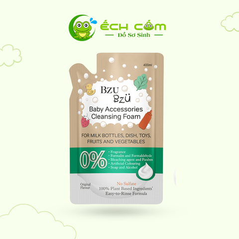 BZU BZU Baby Accessories Cleansing Foam (Original) 400ml /Nước Rửa Bình Tạo Bọt Nguyên Bản BZU BZU - 400ml