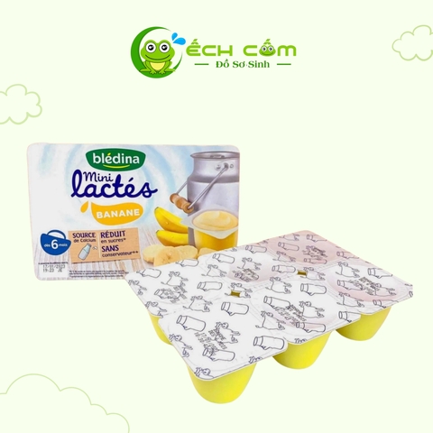 TPBS Váng sữa Blédina mini lactes Banane, dùng cho trẻ từ 6 tháng tuổi (55g/hộp, 6 hộp/vỉ, 8 vỉ/carton) - Chuối