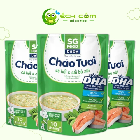 Cháo tươi baby (cá hồi _ cải bó xôi )
