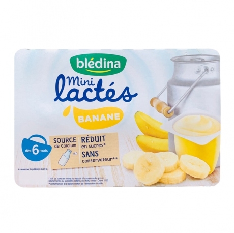 TPBS Váng sữa Blédina mini lactes Banane, dùng cho trẻ từ 6 tháng tuổi (55g/hộp, 6 hộp/vỉ, 8 vỉ/carton) - Chuối