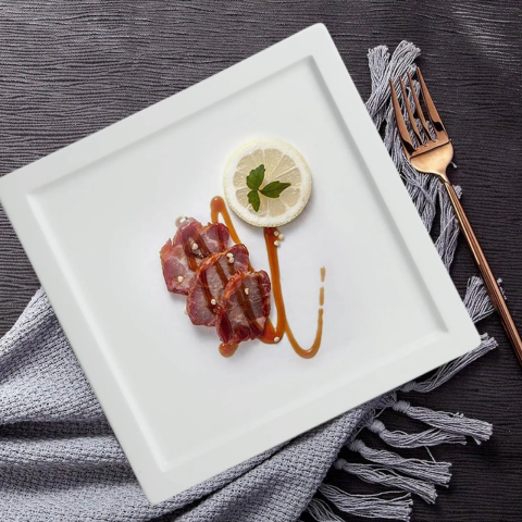 Đĩa sứ Baralee Simple plus Square Rim Plate 21cm