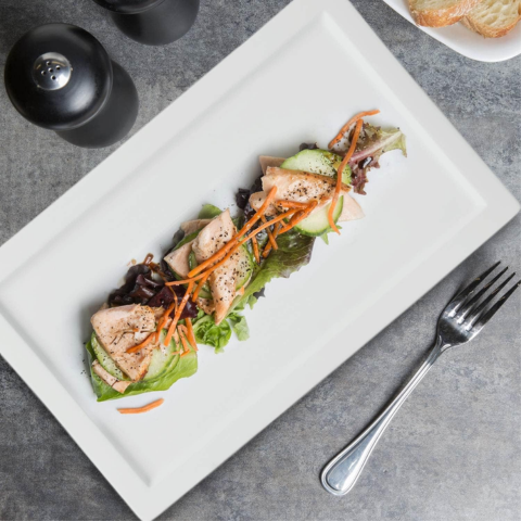 Đĩa sứ Baralee Simple plus Rectangular Rim Plate 15*27cm