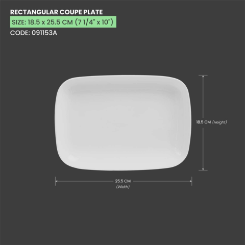 Đĩa sứ Baralee Simple plus Rectangular Plate 18.5*25.5cm