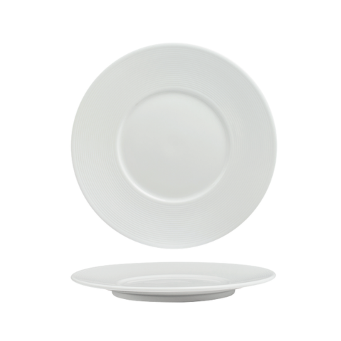 Đĩa sứ Baralee Wish Flat Plate wide rim 21 cm