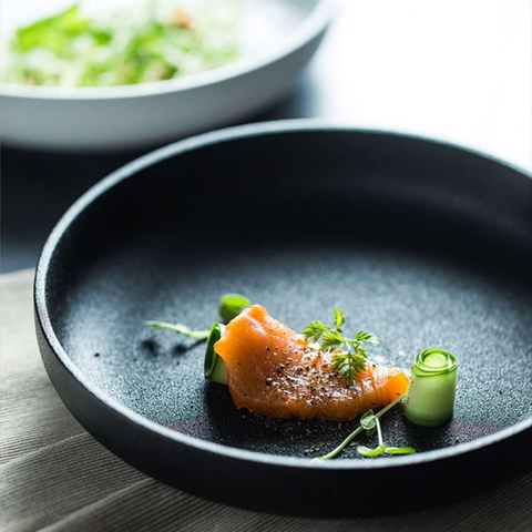 Đĩa sứ Baralee FINE PLUS Deep Coupe Plate 25.5cm Black Sand