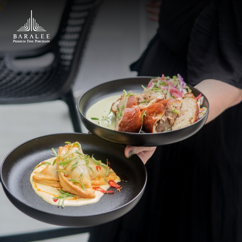 Đĩa sứ Baralee FINE PLUS Deep Coupe Plate 25.5cm Black Sand