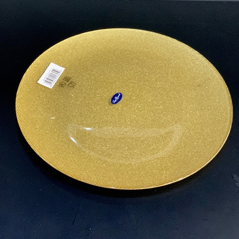 Đĩa thủy tinh Luigi Bormioli Cake Plate Glitter Gold 33cm