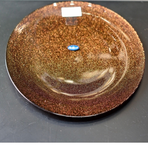 Đĩa thủy tinh Luigi Bormioli Cake plate Glitter bronze 33 c, 33cm.