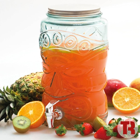 Bình nước thủy tinh tái chế VSM Beverage Tiki 6 L C/Grifo C/T/Aluminio 6000ml