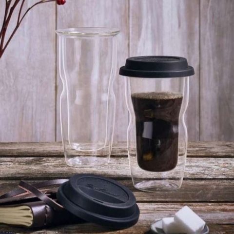 Ly hai lớp Luigi Bormioli Coffee On The Go Large W/Silic 460ml