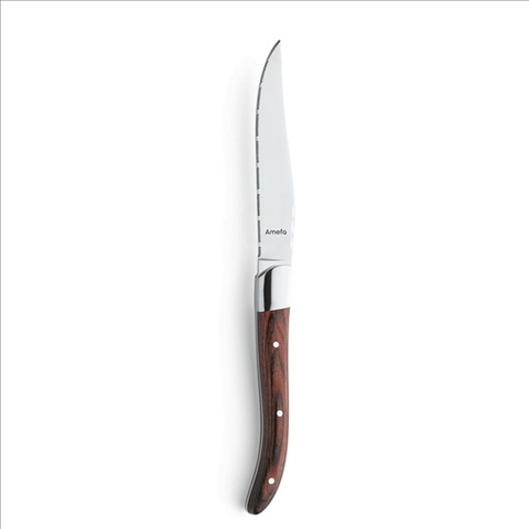 Dao inox Amefa Steak Knife Brown Pakka Serrated