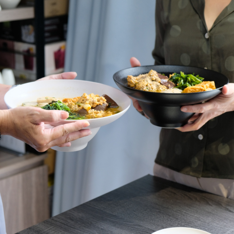 Bát/chén sứ Baralee FINE PLUS Elite Deep Bowl 21cm Wide Arch Rim Black Sand