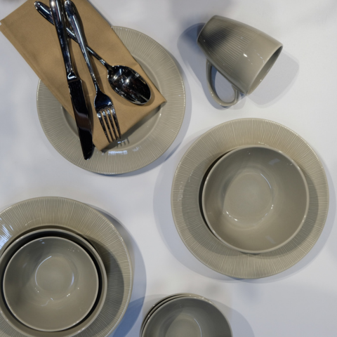 Đĩa sứ Baralee Neo Silk Deep Plate Ivory Coast Grey 22.5 cm