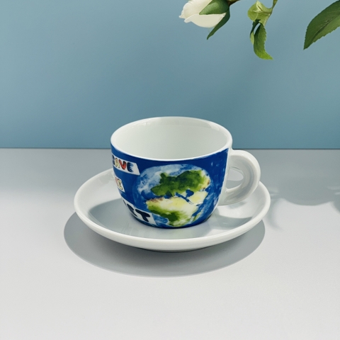 Bộ đĩa và Ly sứ Ancap Cappuccino In our hands, 190ml