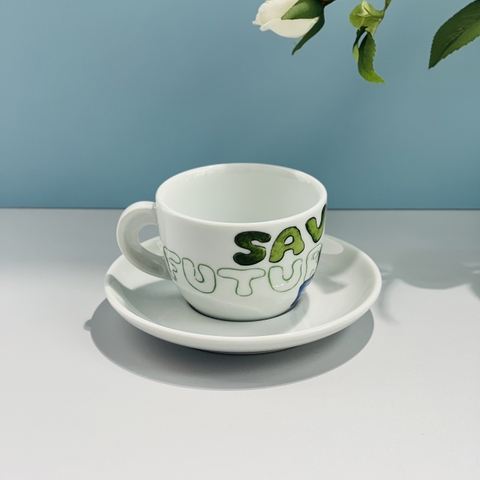 Bộ đĩa và Ly sứ Ancap Cappuccino In our hands, 190ml