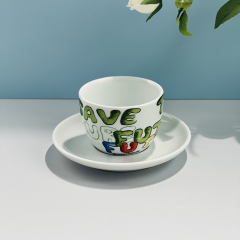 Bộ đĩa và Ly sứ Ancap Cappuccino In our hands, 190ml