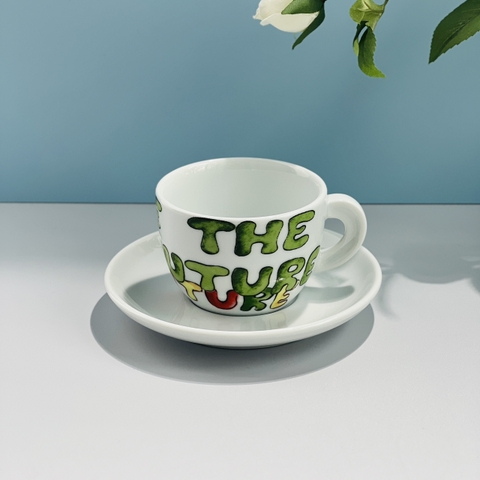 Bộ đĩa và Ly sứ Ancap Cappuccino In our hands, 190ml