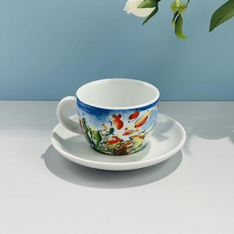 Bộ đĩa và Ly sứ Ancap Cappuccino In our hands, 190ml