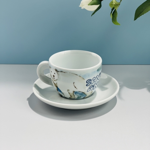 Bộ đĩa và Ly sứ Ancap Cappuccino In our hands, 190ml