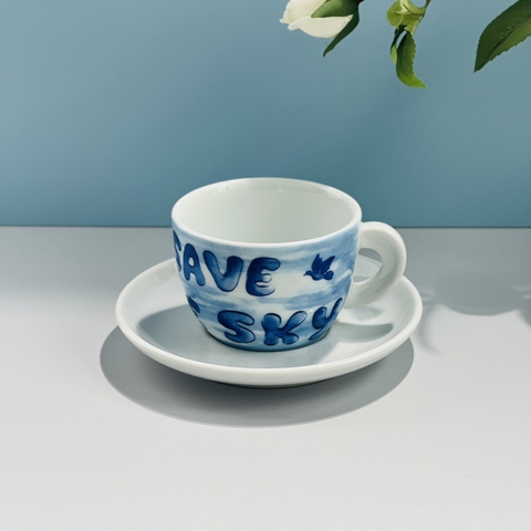 Bộ đĩa và Ly sứ Ancap Cappuccino In our hands, 190ml