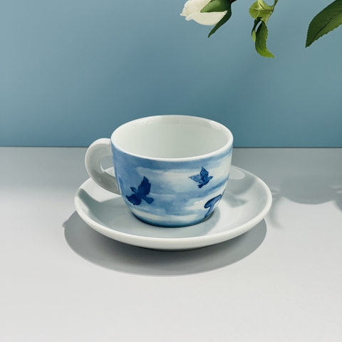 Bộ đĩa và Ly sứ Ancap Cappuccino In our hands, 190ml