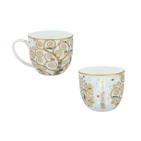 Bộ 2 ly sứ Carmani Set 2 cups with saucers - G. Klimt, Tree of Life 250ml