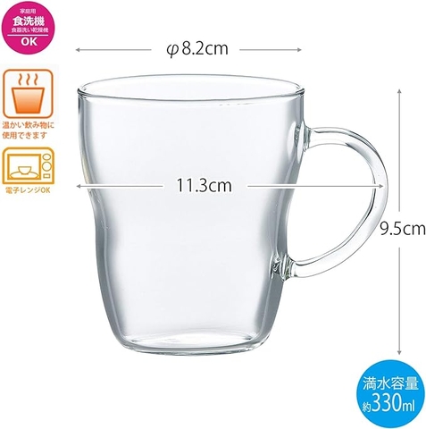 Ly thuỷ tinh Toyo Sasaki Heatproof Mug Cup Mug (Heatproof) 330ml