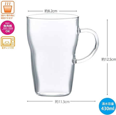 Ly thuỷ tinh Toyo Sasaki Heatproof Mug Cup Mug (Heatproof) 430ml