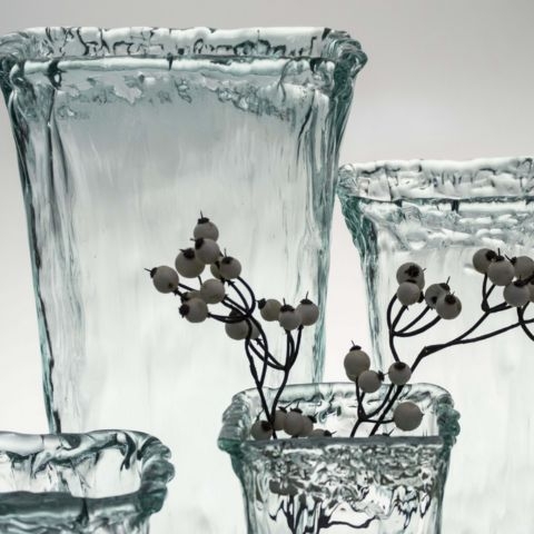 Bình hoa thủy tinh tái chế VSM Florero Pandora Authentic Pqñ 22cm