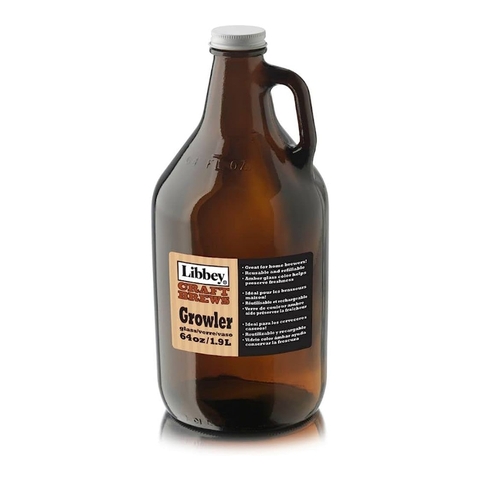 Bình thủy tinh Libbey Amber Growler 64oz with lid, 1888ml