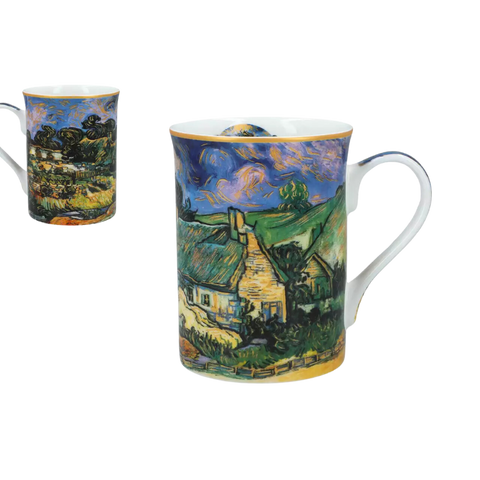 Ly sứ Carmani Classic Mug - V. van Gogh, Thatched Cottages at Cordeville 400ml