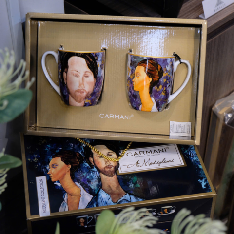 Set 2 ly sứ Carmani A. Modigliani Lunia Czechowska and Leopold Zborowski - 450ml