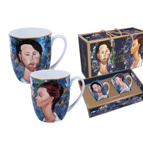Set 2 ly sứ Carmani A. Modigliani Lunia Czechowska and Leopold Zborowski - 450ml