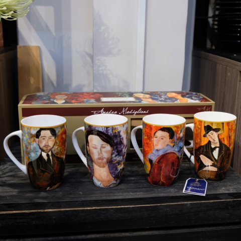 Set 4 ly sứ Carmani  - A. Modigliani - 350ml