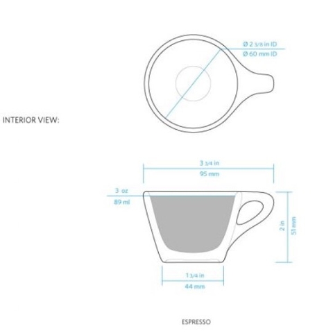 Bộ đĩa và Ly sứ NotNeutral Dk Blue LINO Espresso Cup/Scr, 90ml