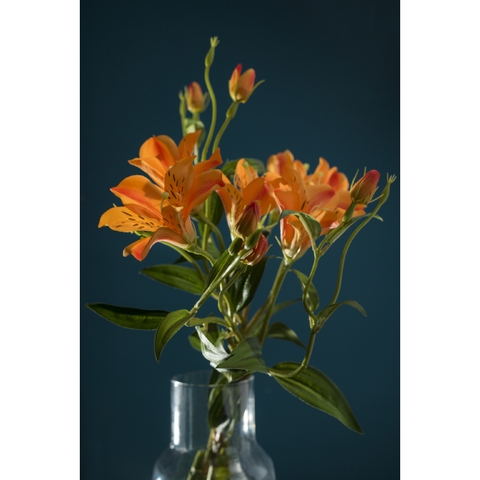 Hoa giả bằng vải - Lys nhỏ màu cam